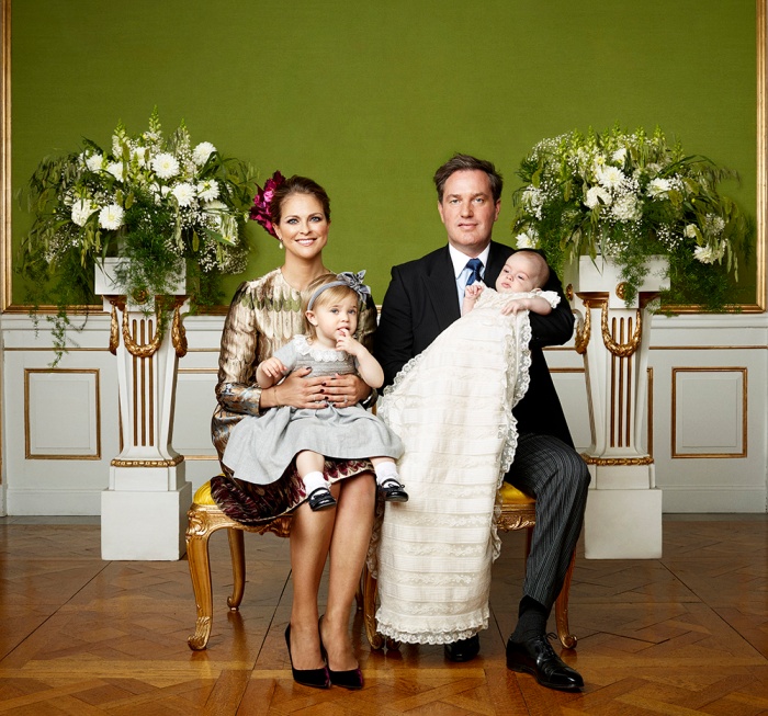 Ruotsin prinssi Nicolaksen ristiäiset, kastejuhla, prinsessa Madeleine, prinsessa Leonore, Chris O'Neill, virallinen kuva